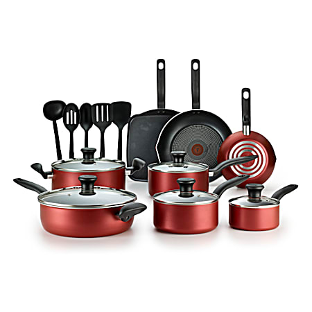 18 Pc Red Initiatives Nonstick Cookware Set