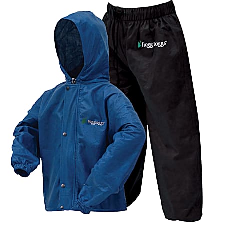 Frogg Toggs Kids' Polly Woggs Royal Blue & Black Rain Suit