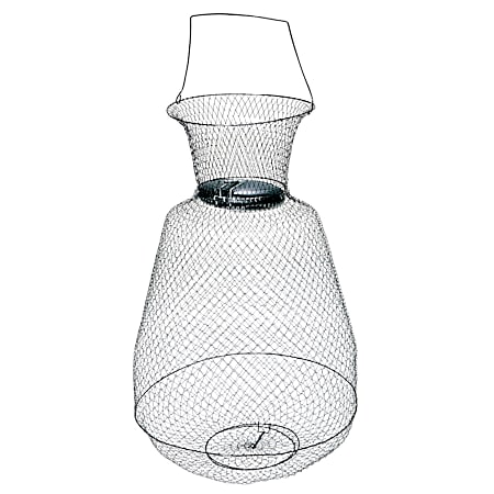 HT Enterprises, Inc 19 in x 30 in Black Collapsible Steel Mesh Floating Fish Basket