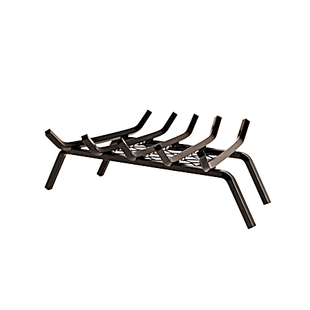 24 in Steel Bar Fireplace Grate w/ Ember Retainer