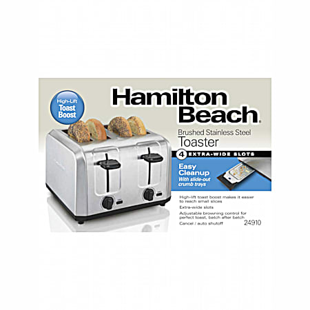 4-Slice Brushed Stainless Steel Toaster