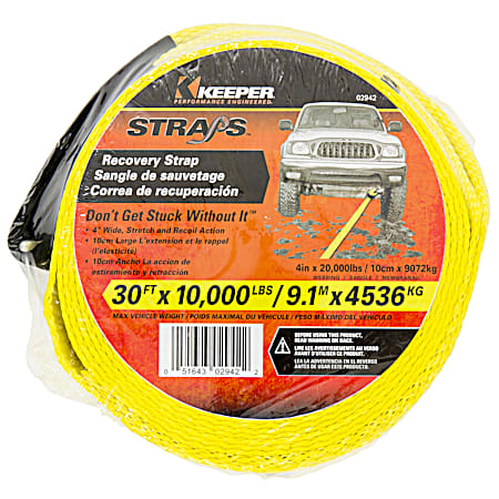 30 ft L x 4 in W Vehicle Recovery Strap