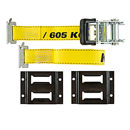 15 ft Yellow Logistic Ratchet Tie-Down w/ E-Track Rail