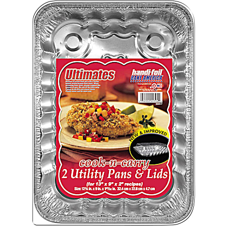 Handi-Foil 2 Pk. Cook-N-Carry Utility Pans with Lids