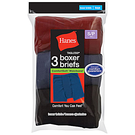 Boys' ComfortSoft Dyed Boxer Briefs - Assorted, 3 Pk