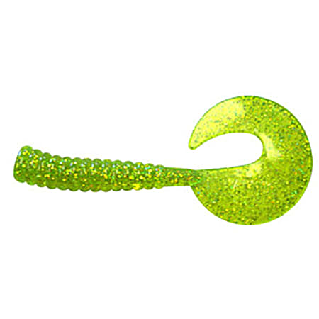 Octogambo Grub 8 in Chartreuse Hologram Musky Bait - 6 Pk