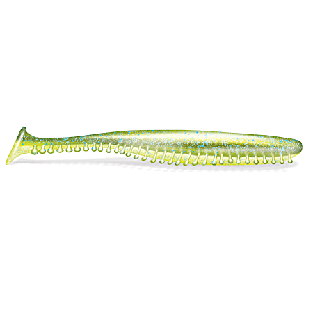 Kalin's Electric Bue Chartreuse Tail Tickle Tail Swim Bait