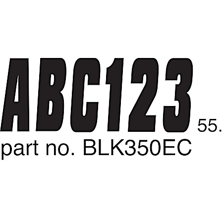 350 Series Black Registration Number Decal Kit