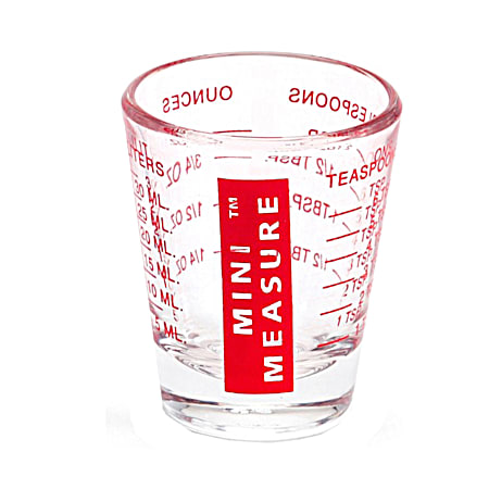 HIC Red Mini Measure Heavy Glass Cup
