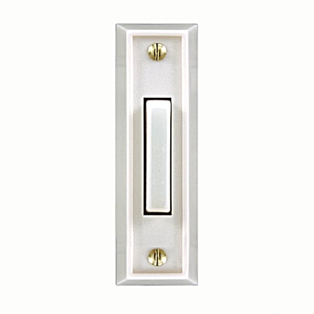 White Wired LED Lighted Push-Button Doorbell