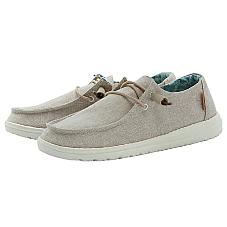 Adult Wendy Chambray Beige Slip-On's