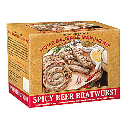 Hi Mountain Seasonings Spicy Beer Bratwurst Sausage Kit