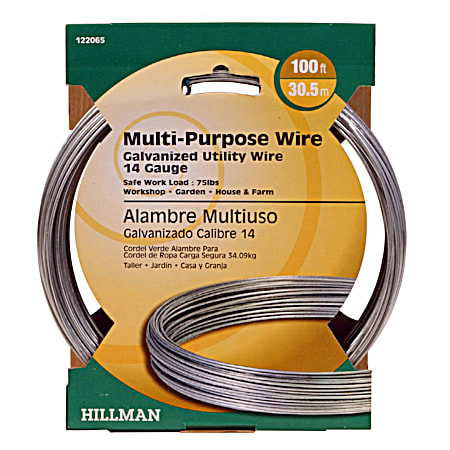 Hillman 100 ft 14 ga Galvanized Utility Wire