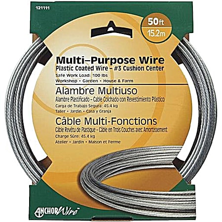 #3 50 ft Cushion Center Plastic Coated Wire