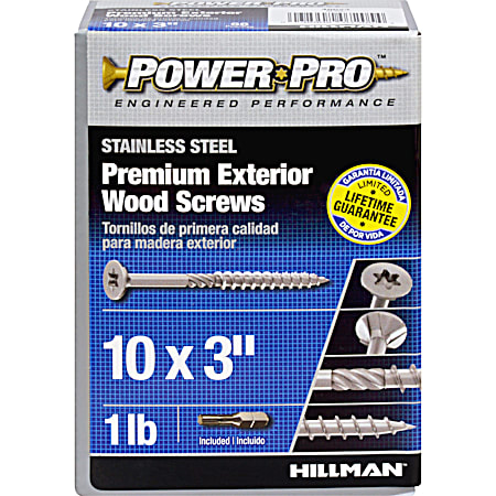 PowerPro Star Drive Stainless Steel Exterior Deck Screws