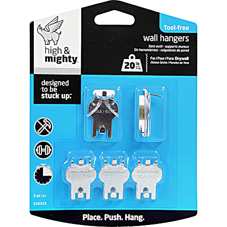 5 Pc Tool-Free 20 lb Wall Hanger Kit