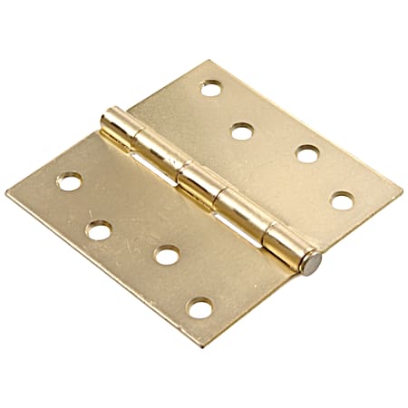 Hardware Essentials 4-Hole Square Corner Satin Brass Residential Hinge