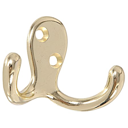 Double Clothing Hooks - Brass Plated