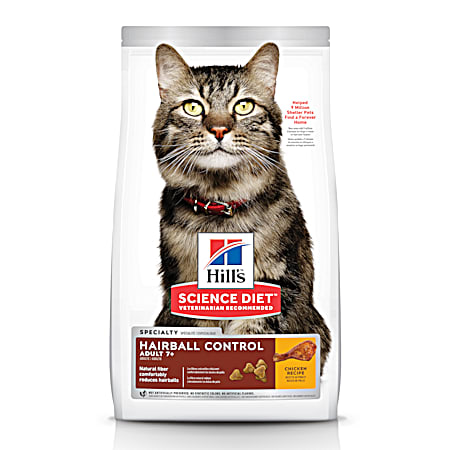 Hill's Science Diet Adult 7+ Hairball Control Chicken Recipe Dry Cat Food