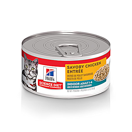 Hill's Science Diet 5.5 oz Adult Indoor Savory Chicken Entree Wet Cat Food
