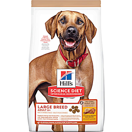 Science Diet Adult 6+ Large Breed No Corn, Wheat or Soy, Chicken & Brown Rice Dry Dog Food, 30 lbs