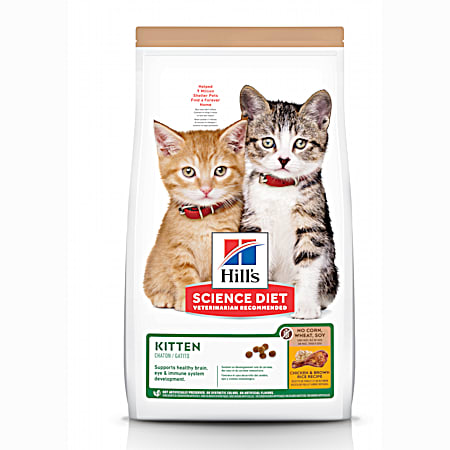 Hill's Science Diet Kitten No Corn, Wheat or Soy, Chicken & Brown Rice Recipe Dry Cat Food
