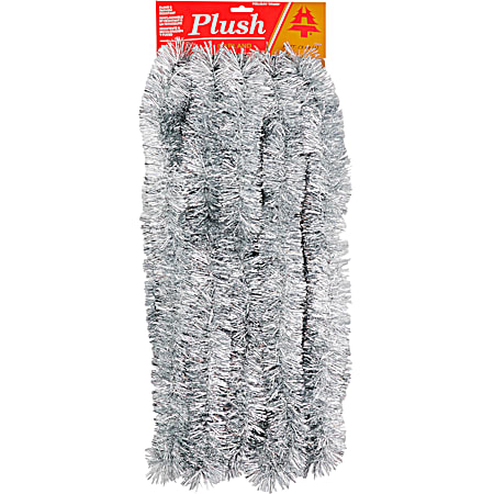 Plush Silver 6-Ply Garland Cascade