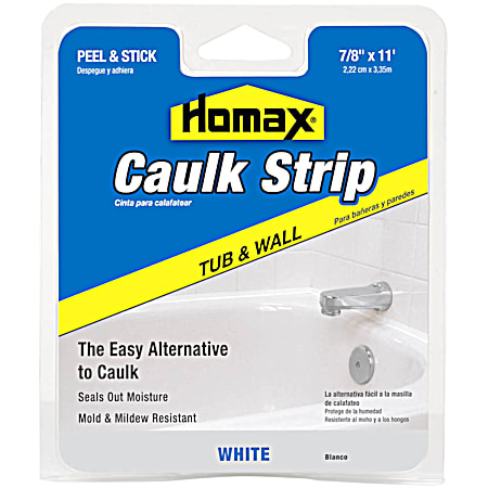 Homax White Tub & Wall Caulk Strip