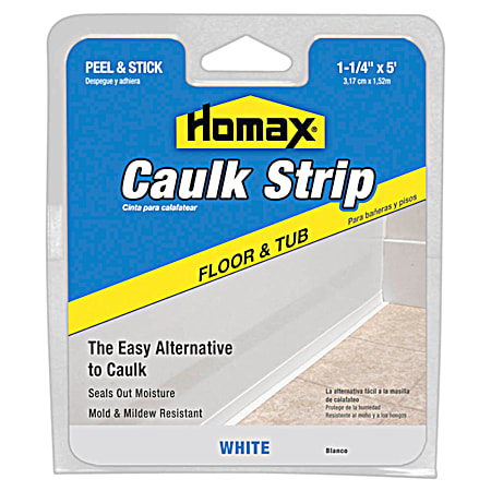 Homax White Floor & Tub Caulk Strip