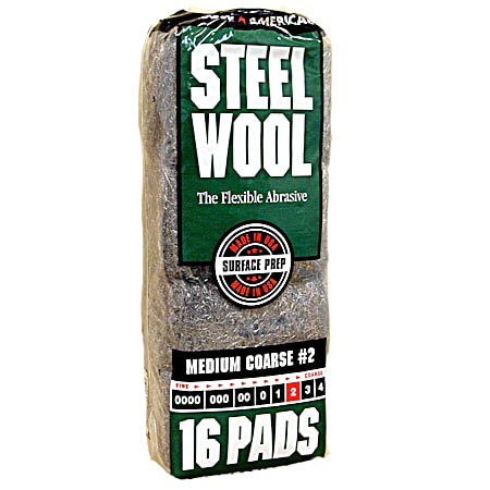 Steel Wool 2 Medium Coarse - 16 Pk.