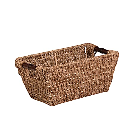 Honey-Can-Do Small Brown Seagrass Basket with Handles