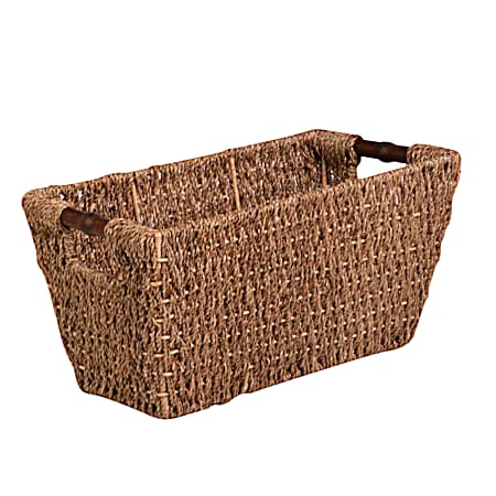 Honey-Can-Do  Medium Brown Seagrass Basket with Handles