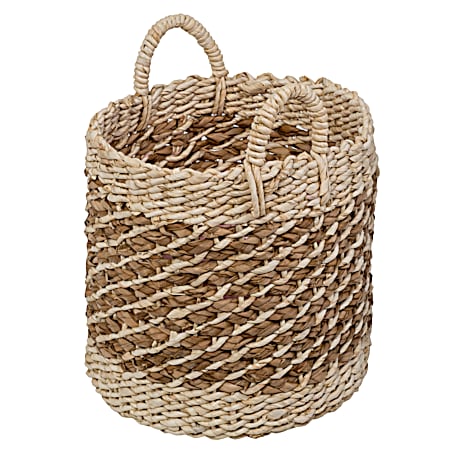 Small Natural/Brown Tea Stained Woven Basket