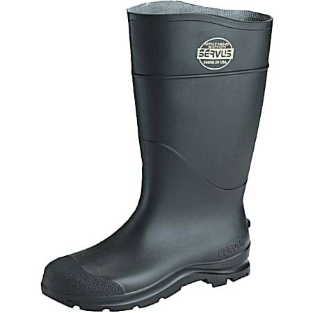 Men's Black Comfort Technology PVC Plain Toe Waterproof Safety Boot
