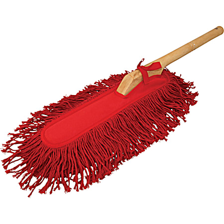 Red Automotive Duster w/ Wooden Handle in Bag