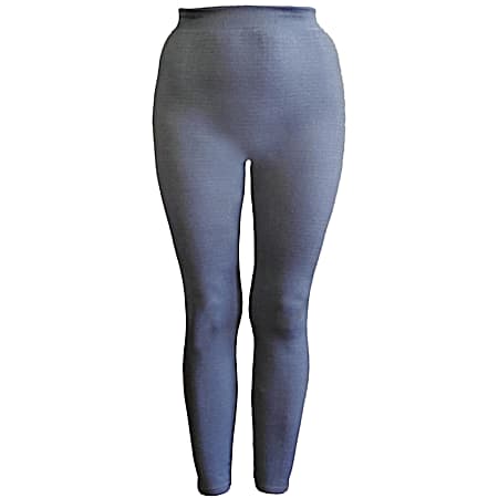 Women's Solid Grey Lined Seamless Polyester Leggings