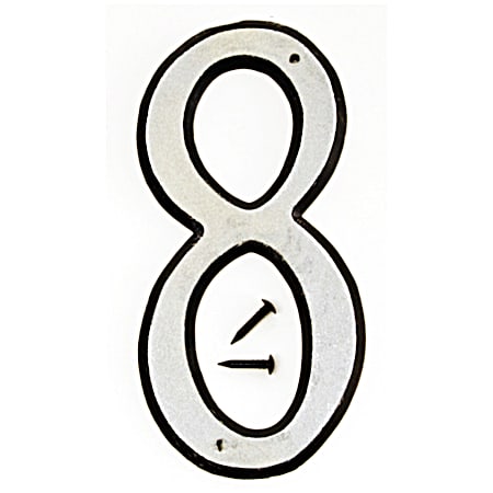 4 in Reflective Plastic House Number 8