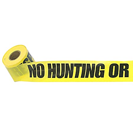 Yellow/Black No Hunting/Trespassing Caution Boundary Tape