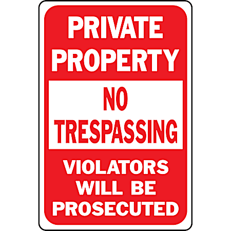 12 x 18 Private Property - No Trespassing Sign