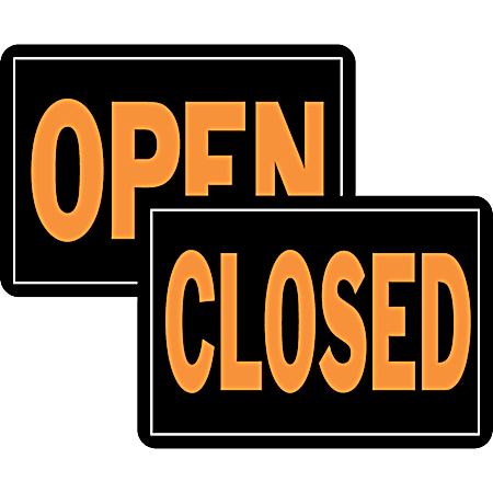 14 in x 9.25 in Aluminum Hy-Glo Orange & Black Reversible OPEN/CLOSED ...