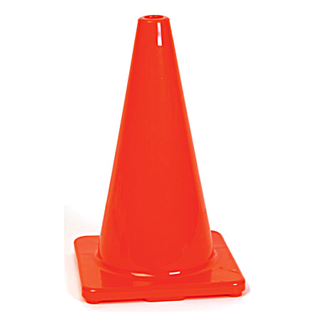 18 in Fluorescent Orange Plastic Safety Cone