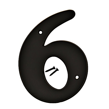 6 in Black Plastic House Number 6