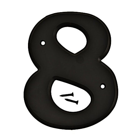 6 in Black Plastic House Number 8