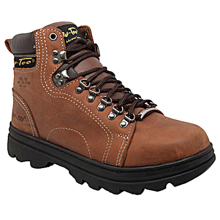 Men's Lace to Toe Brown Safety Toe Boot