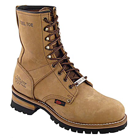 Men's Tan Steel Toe Logger Boots