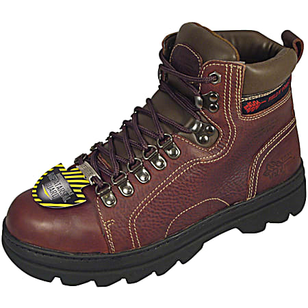 Men's Wide Brown Steel Safety Toe Leather Work Boot
