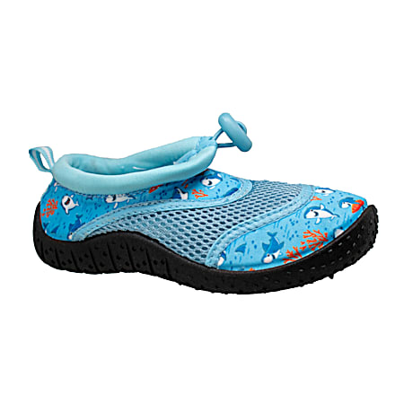 Toddler's Blue Sharks Slip-On Aquasocks