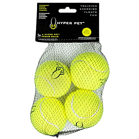 Yellow-Green Tennis Balls Dog Toys - 4 Pk