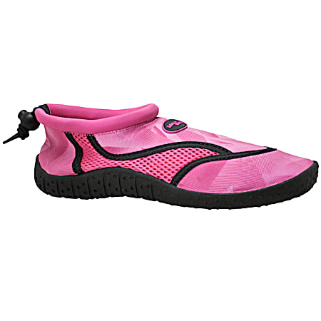 Ladies' Black/Pink Slip-On Aquasocks