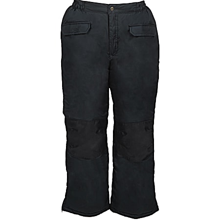 Men's Black Insulated Polyester Snow Pants